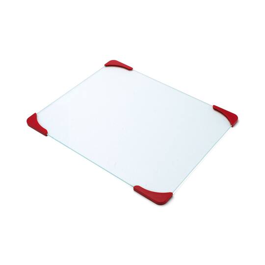 Farberware Red & White 15" Non-Slip Glass Board